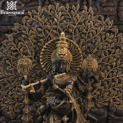 Brass Krishna Murti Weight 34.76 Kg And Height 37.5 Inch