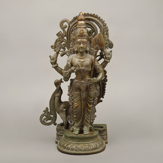 Brassaura® Kartikeya Murugan Statue – 20 Inches Height– Exquisite Brass Idol
