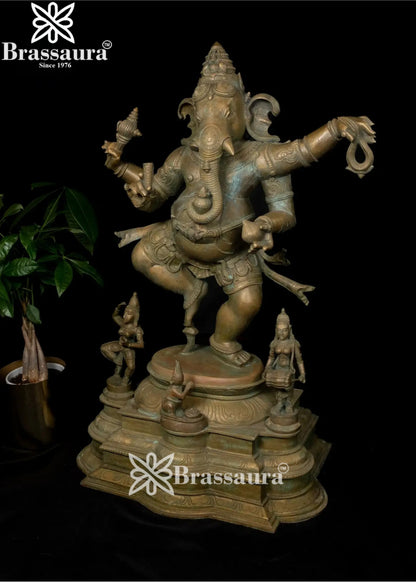 Bronze Dancing Ganesha Statue Weight 61 Kg And Height 34 Inch