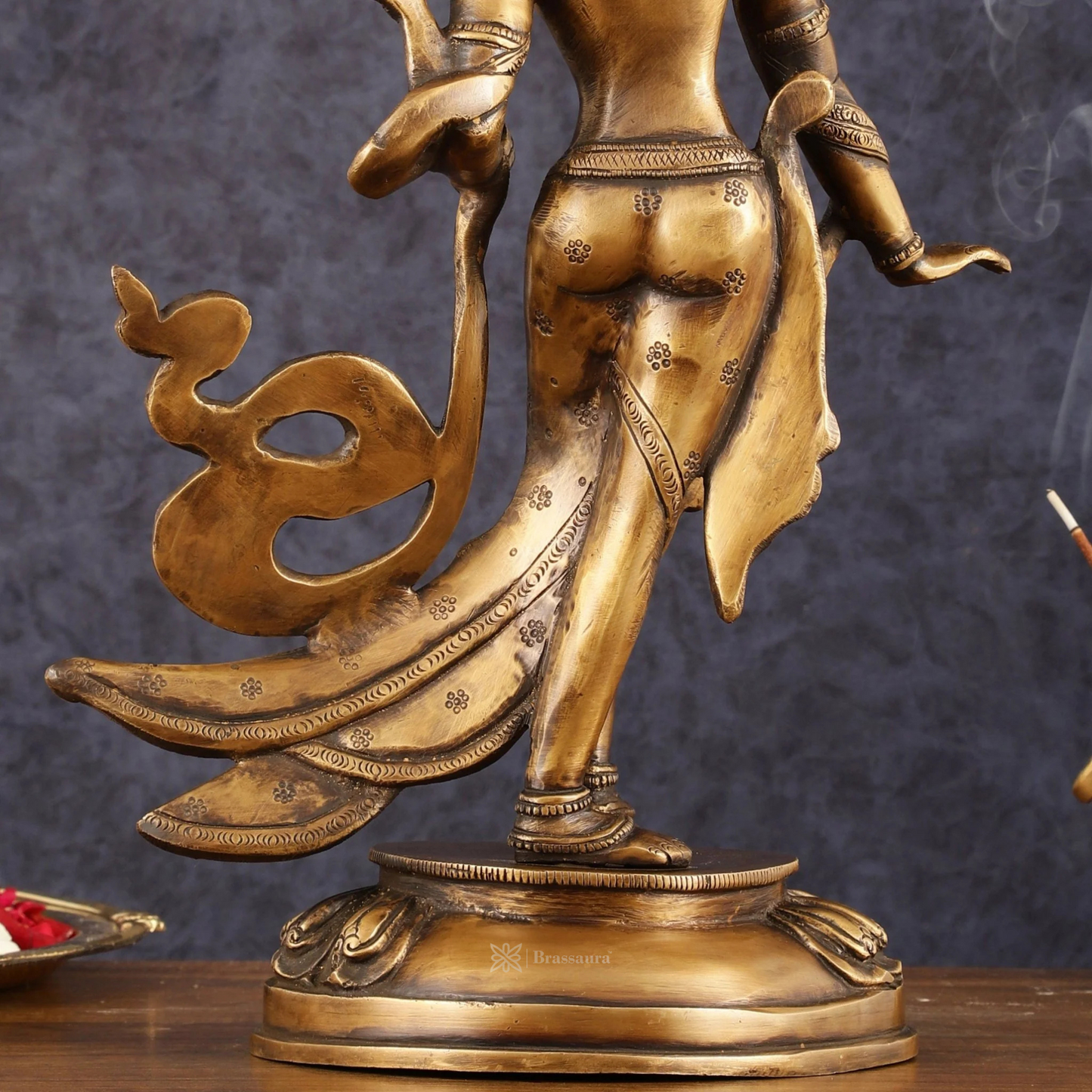 Brassaura™ Pure Brass Tibetan Standing Tara Devi Buddhist Goddess Idol – Height 15 Inches, Weight 4 Kgs