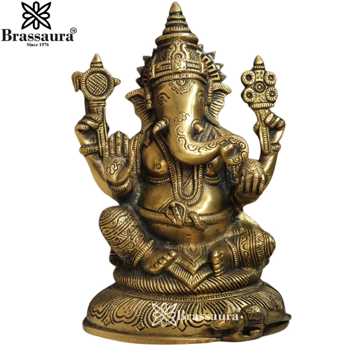 Brass Ganesha Statue Weight 2 Kg & Height 8 Inch