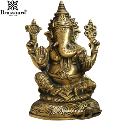 Brass Ganesha Statue Weight 2 Kg & Height 8 Inch