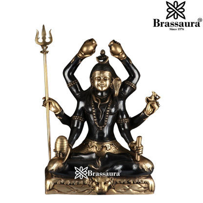 Brassaura™ Traditional Brass Lord Shiva Murti – Height 30 & Weight 48 Kgs | Sacred Home Accent