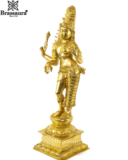 Brass Aardhnareshwar Statue Weight 8.1 Kg And Height 20.5 Inch