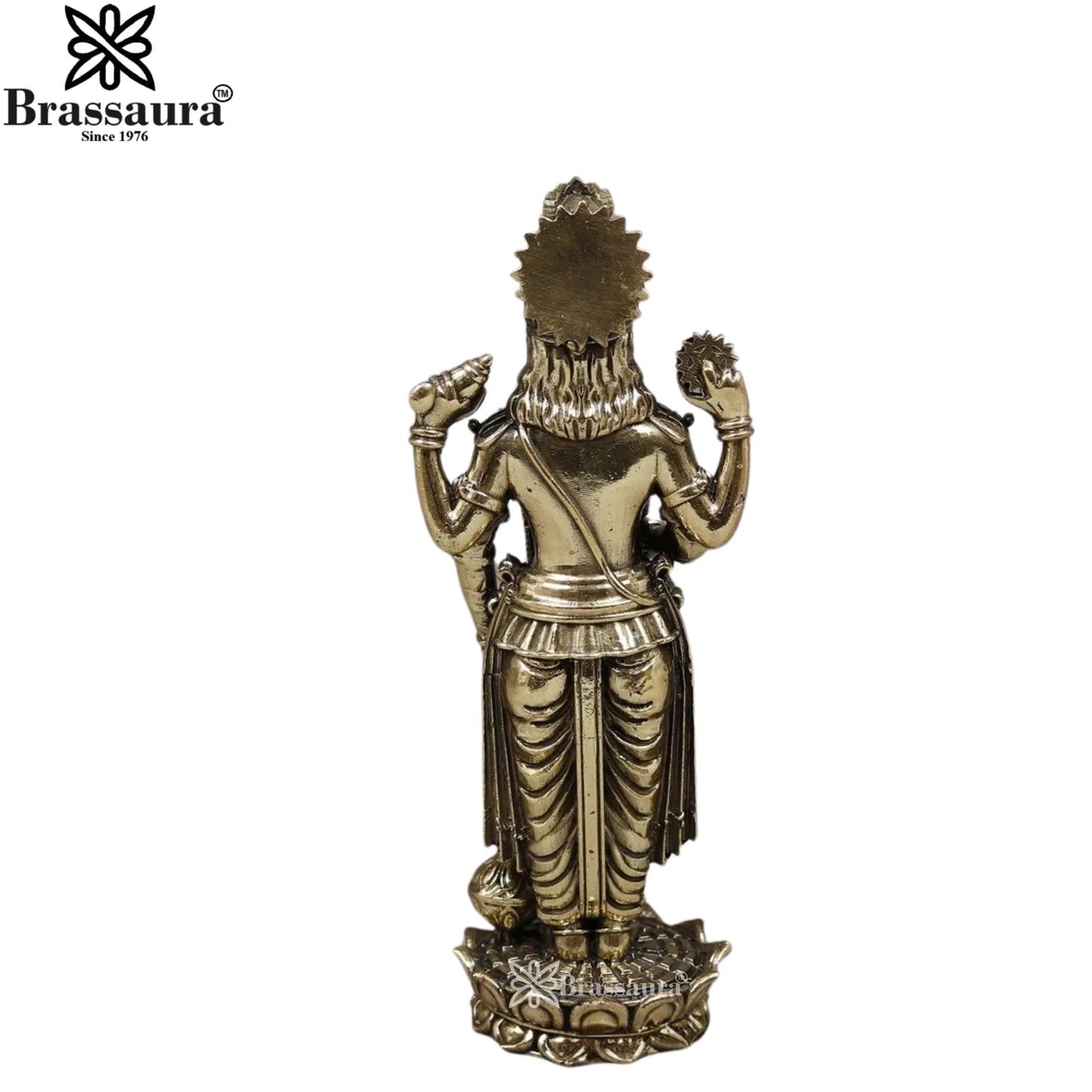 Brass Super fine Vishnu Statue Weight .336 Kg And Height 7 Inch
