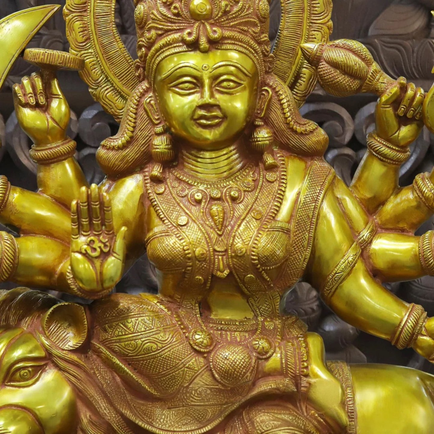 Brass Durga For Home And Décor And Gift Items Weight 32.6 kg Height 25 Inch