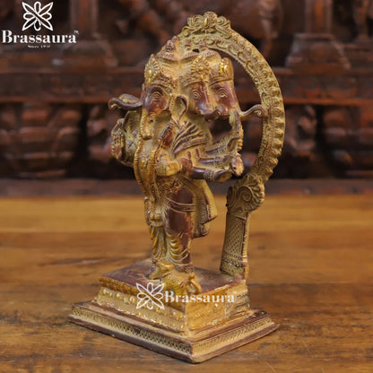 Brass Ring Ganesha Weight 3.88 Kg & Height 11 Inch
