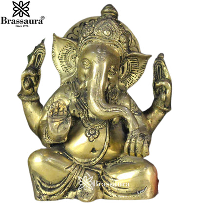 Brass Ganesha Statue Weight 2 Kg And Height 7 Inch