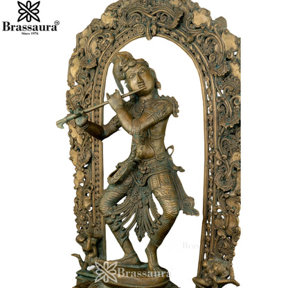 Bronze Krishna Murti Weight 29 Kg And Height 32 Inch