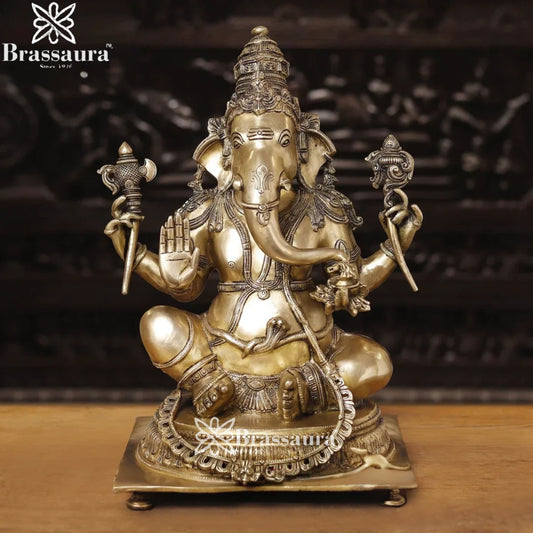 Brass Ganesha Weight 22.4 Kg & Height 20 Inch