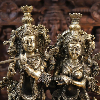 Brass Radha Krishna Murti Weight 18.4 Kg And Height 21 Inch
