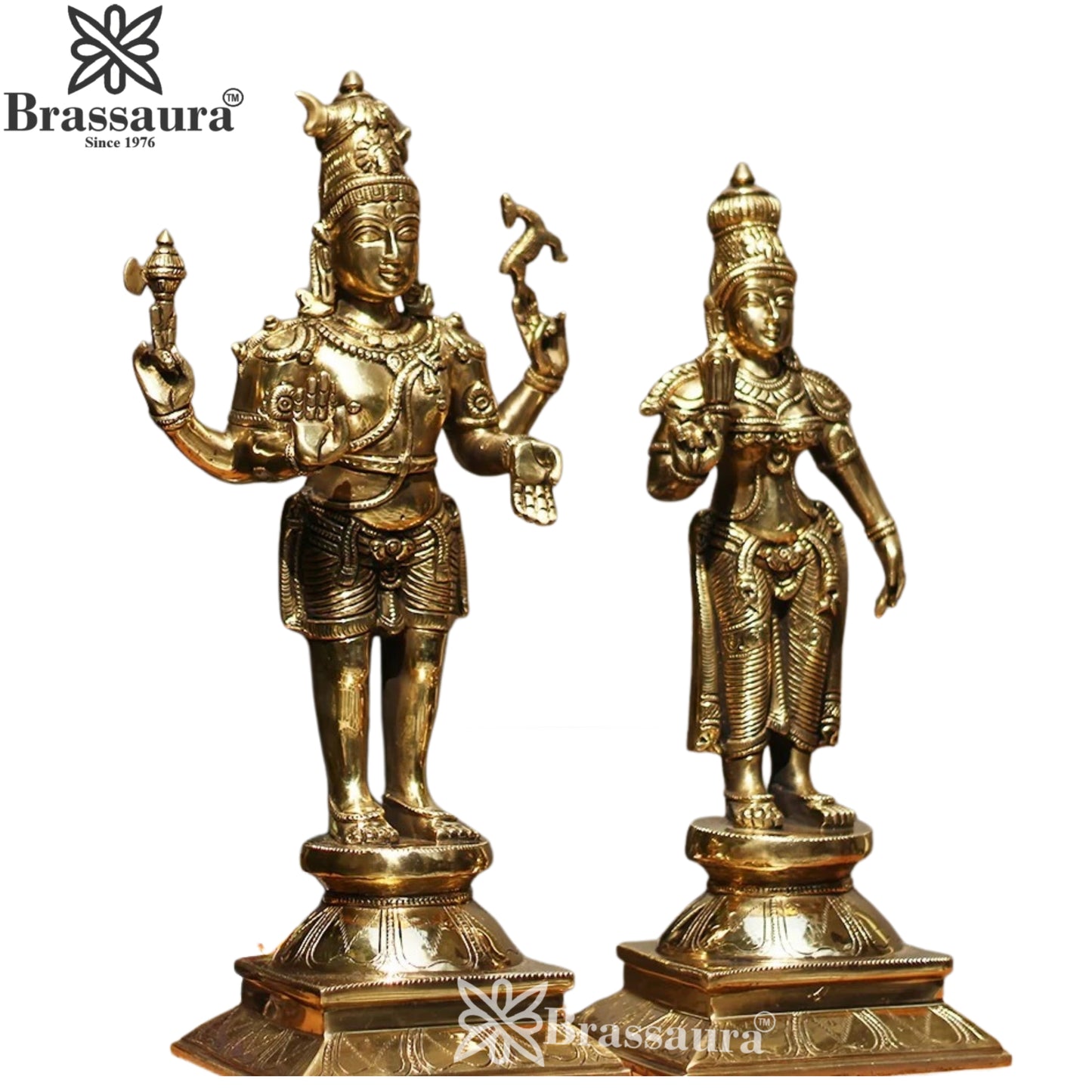Brass Lord Shiv & Parvati Statue Weight 14 Kg And Height 8 Inch