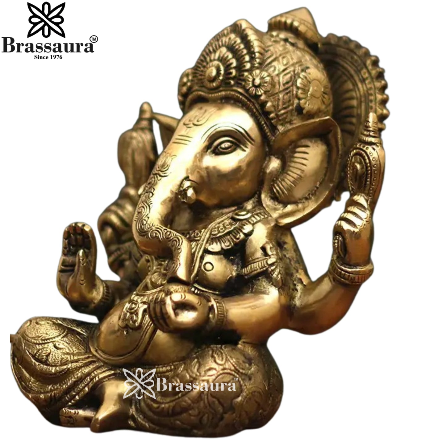 Brass Ganesha Statue Weight 4 Kg And Height 8.5 Inch