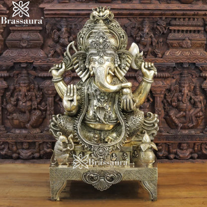 Brass Jewellery Ganesha Weight 60.5 Kg & Height 35 Inch
