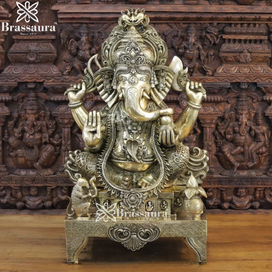 Brass Jewellery Ganesha Weight 60.5 Kg & Height 35 Inch