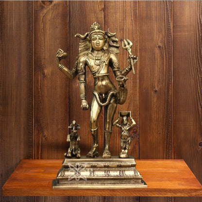 Brassaura™ Brass Bhikshatana Shiva Idol – Height 11 Inches & Weight 2.8 Kgs | Hindu Devotional Idol