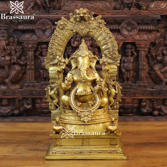 Brass Ring Ganesha Weight 24.42 Kg & Height 24 Inch