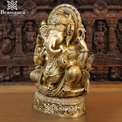 Brass Ganesha Weight 20.72 Kg & Height 20 Inch