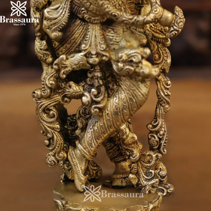 Brass Krishna Murti Weight 3.86 Kg And Height 14 Inch