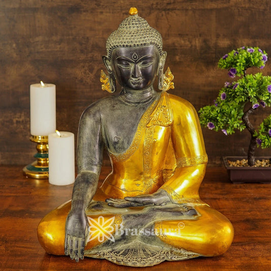 Brass Bhumisprasa Buddha Weight 19 kg & Height 20 Inch