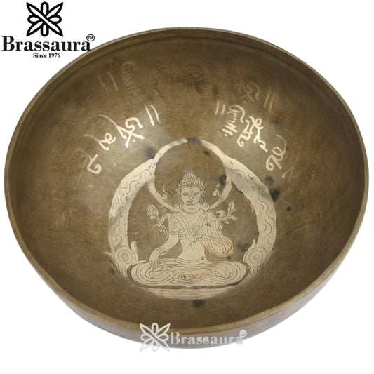 Brass Tara Singing Bowl & Cushion Weight 1.5 Kg & Height 4 Inch