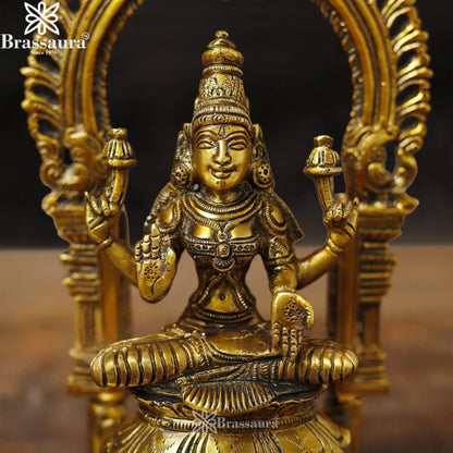 Brass Lakshmi Ganesh Saraswati Murti Weight 7.98 Kg And Height 9.5 Inch