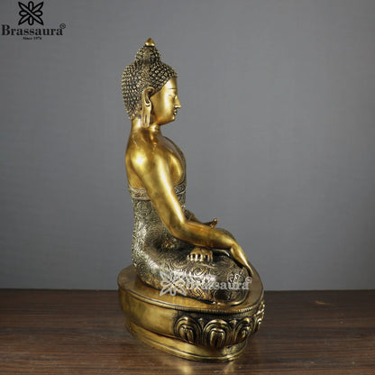Brass Bhumisprasa Buddha Weight 23 kg & Height 22 Inch