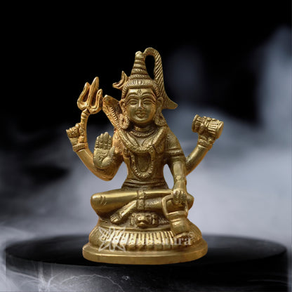 Brassaura™ Brass Shiva Statue – Height 5.25 Inches & Weight 1 Kgs | Temple & Home Mandir Idol