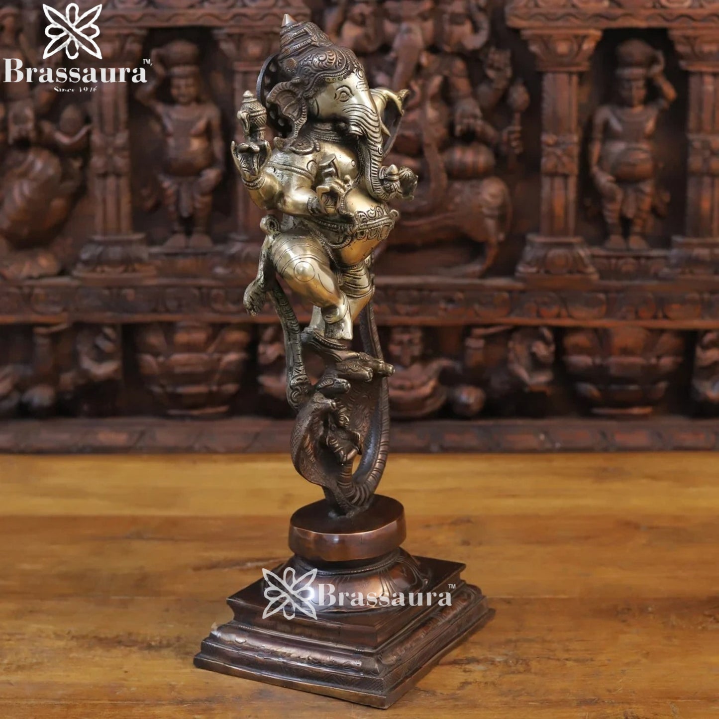 Brass Dancing Ganesha Weight 9 Kg & Height 19 Inch