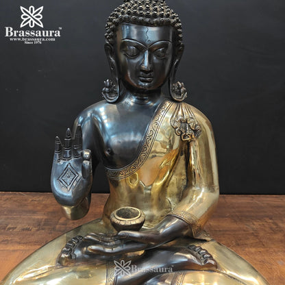 Brass Blessing Multicolored Buddha Weight 17 kg & Height 19 Inch
