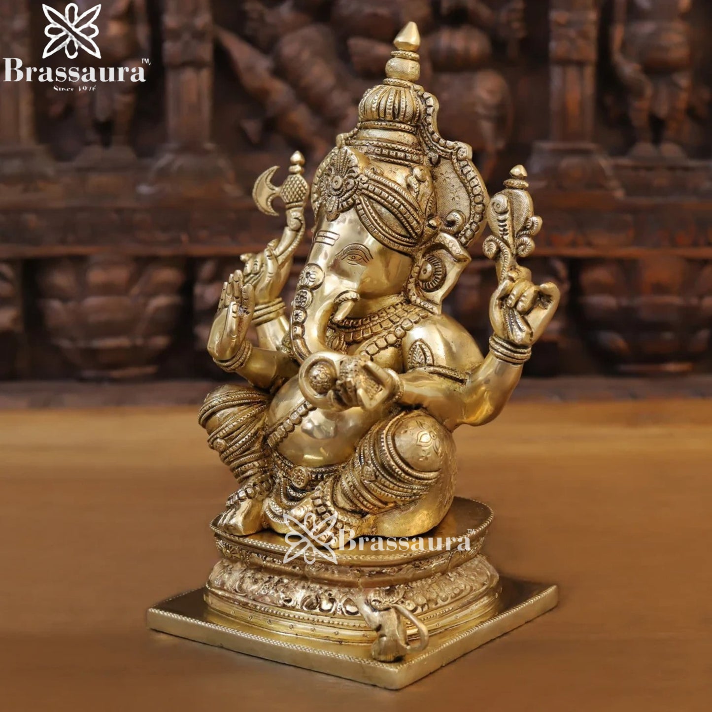 Brass Ganesha Weight 6.62 Kg & Height 12.5 Inch