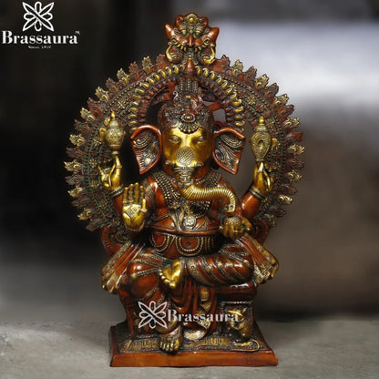 Brass Ring Ganesha Weight 145 Kg & Height 51 Inch