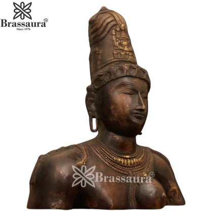 Brass Aardhnareshwar Brust Statue Weight 5.8 Kg And Height 12.5 Inch