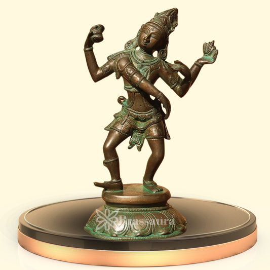 Brass Lord Shiva Tandav Statue Weight 3 Kg And Height 11 Inch
