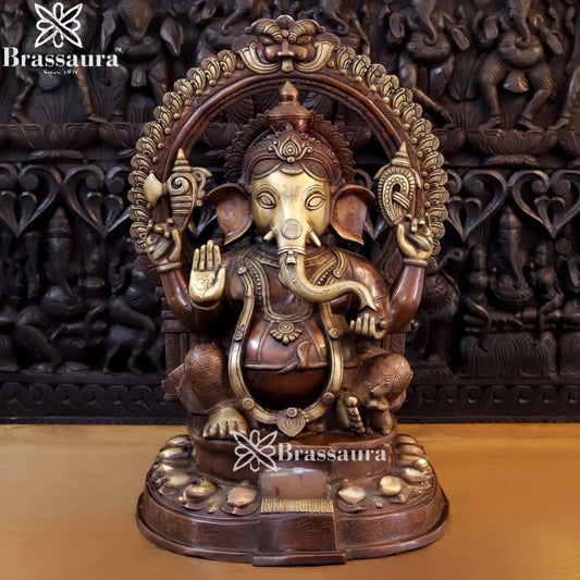Brass Ring Ganesha Weight 35.5 Kg & Height 28 Inch