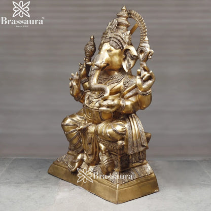 Brass Big Ganesha Weight 200 Kg & Height 62 Inch