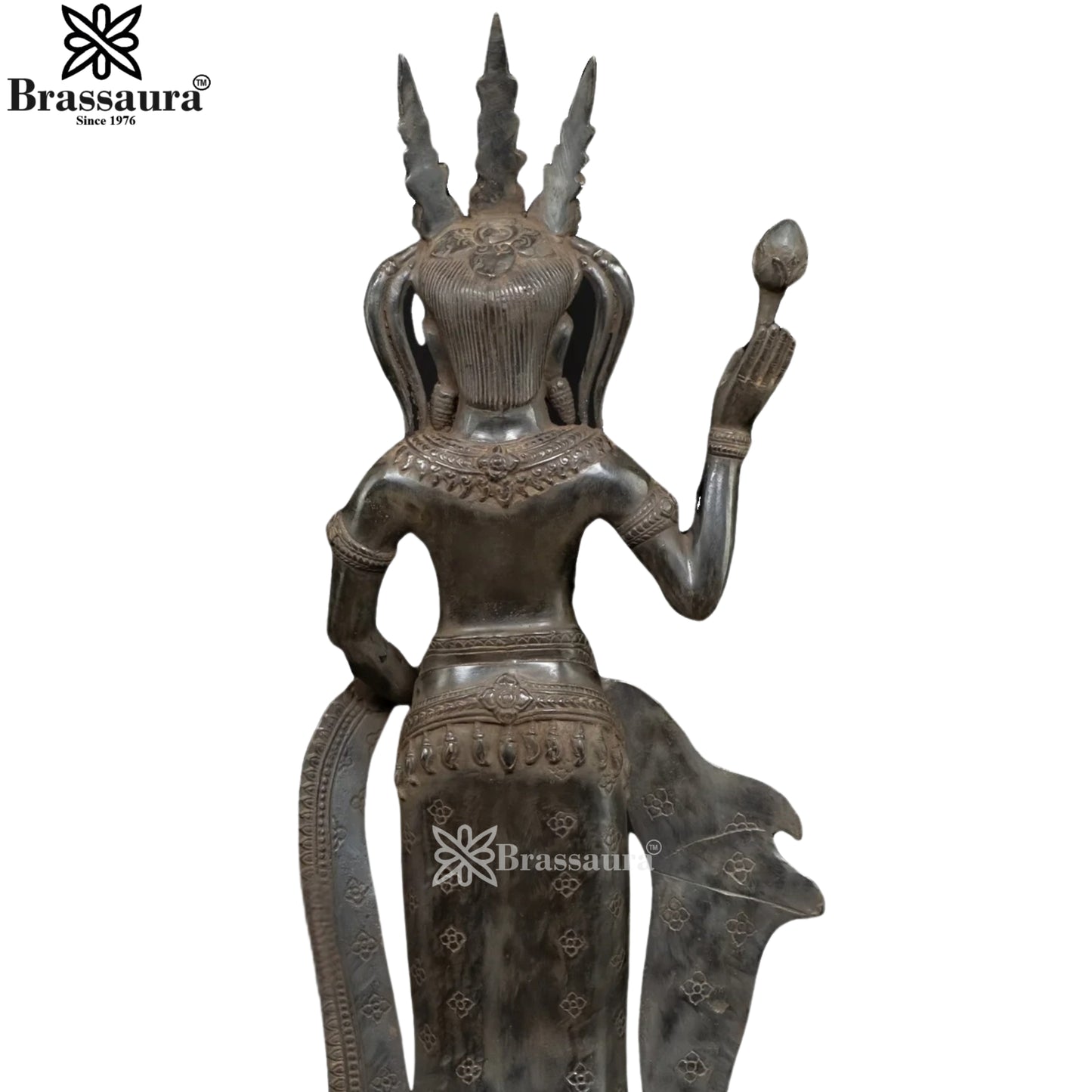 Bronze Combodian Apsara Statue Weight 4.7 Kg And Height 22 Inch