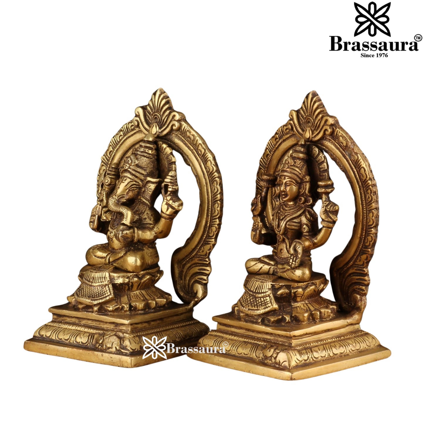 Brass Artistic Lakshmi Ganesh Weight 3.1 Kg & Height 7 Inch