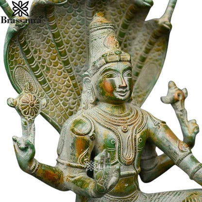 Brass Vishnu Statue Weight 37 Kg And Height 28 Inch