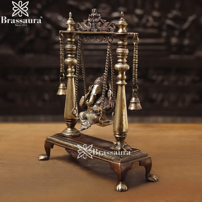 Brass Ganesha Jhula Weight 6.6 Kg & Height 16 Inch