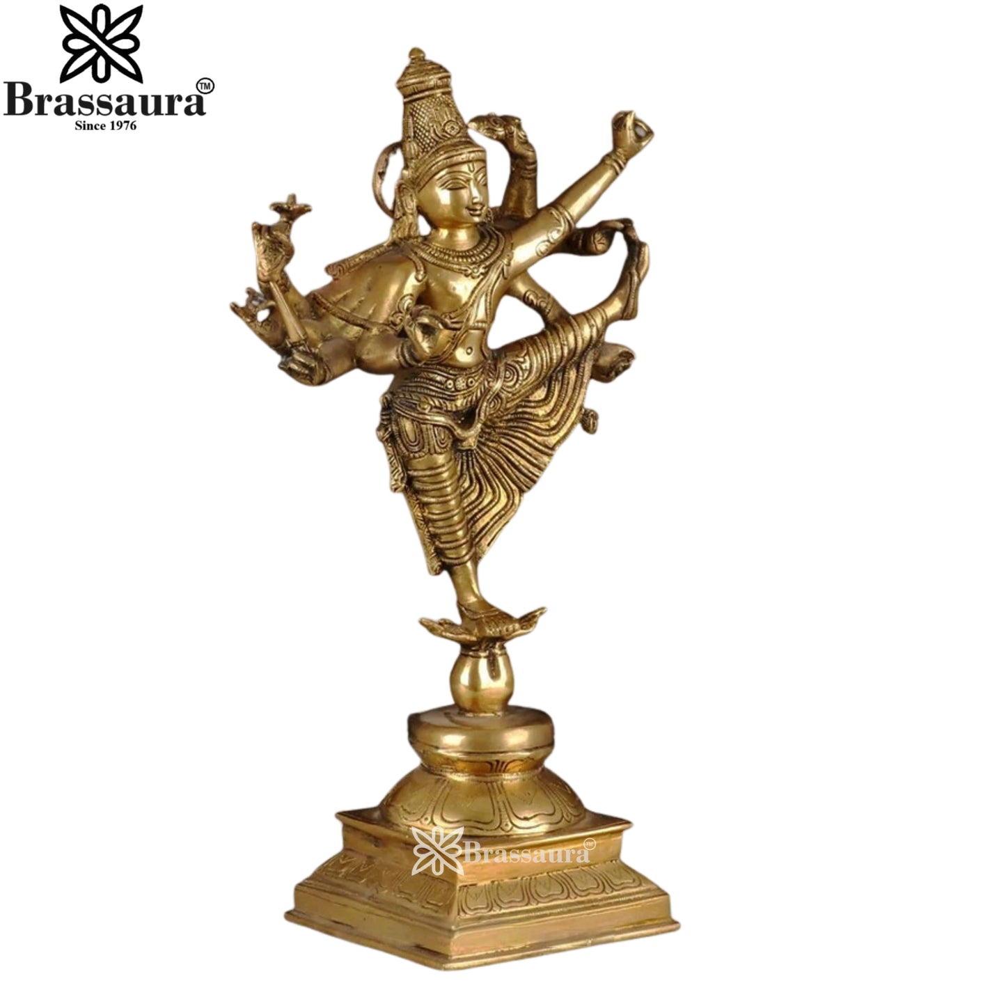 Brass Chola Dancing Vishnu Statue Weight 5.3 Kg And Height 16 Inch