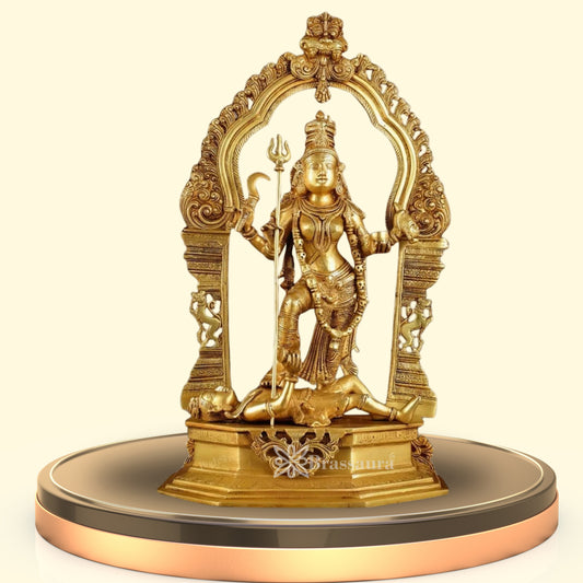 Brass Kali With Kirtimukha Frame Statue Weight 16 Kg And Height 22 Inch