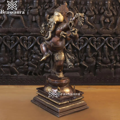 Brass Dancing Ganesha Weight 34.6 Kg & Height 30 Inch
