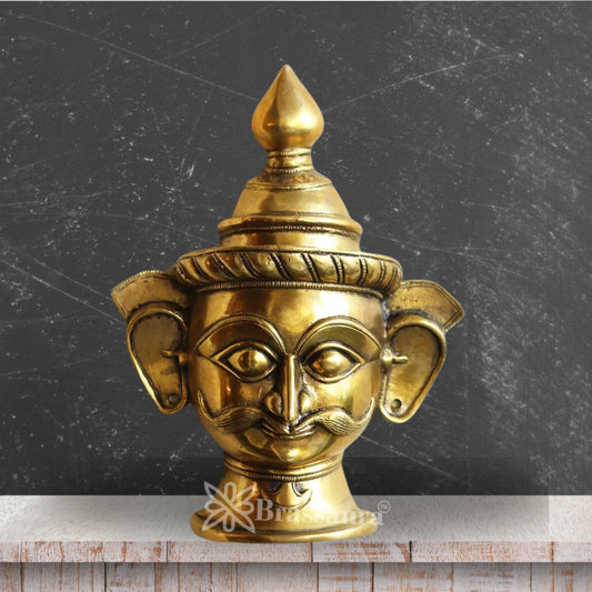 Brass Shiva Mask Statue Weight 2.15 Kg And Height 7 Inch