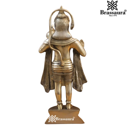 Brassaura™ Brass Standing Hanuman Idol Height 26 Inches & Weight 13.44 Kgs | Spiritual Gifting & Home Temple Decor
