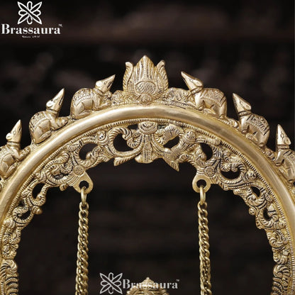 Brass Golden Ganesha Jhula Weight 5.4 Kg & Height 15.5 Inch