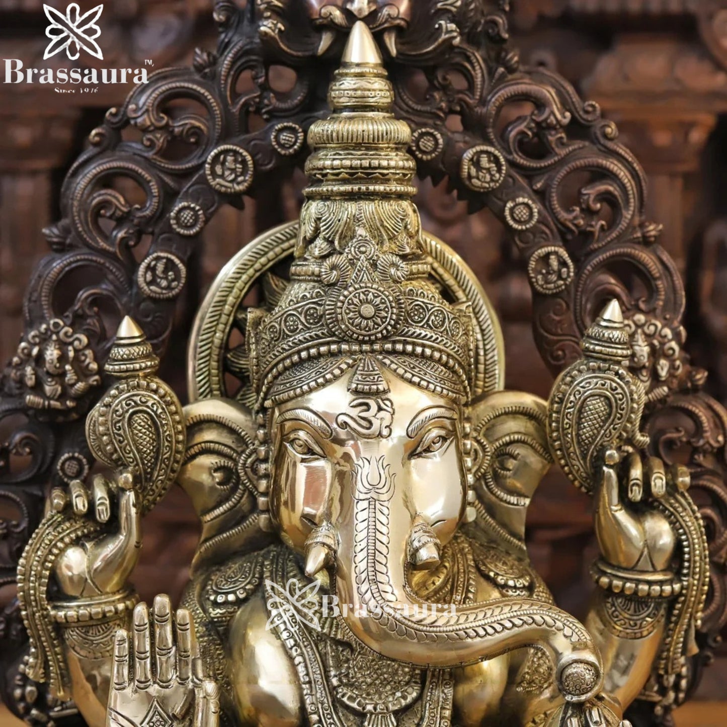 Brass Ganesha Weight 28.78 Kg & Height 23.5 Inch