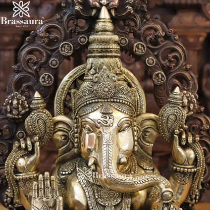 Brass Ganesha Weight 28.78 Kg & Height 23.5 Inch