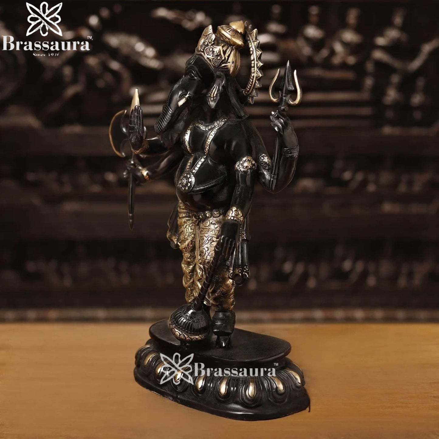 Brass Standing Ganesha Weight 10.2 Kg & Height 19 Inch