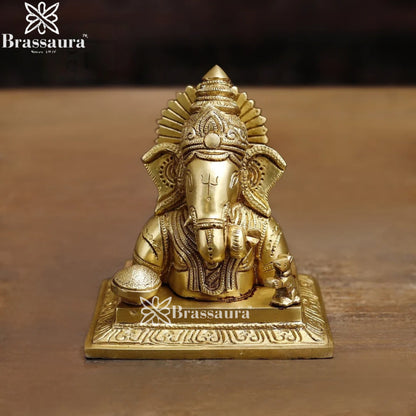Brass Ganesha Brust Weight 2.3 Kg & Height 5.5 Inch